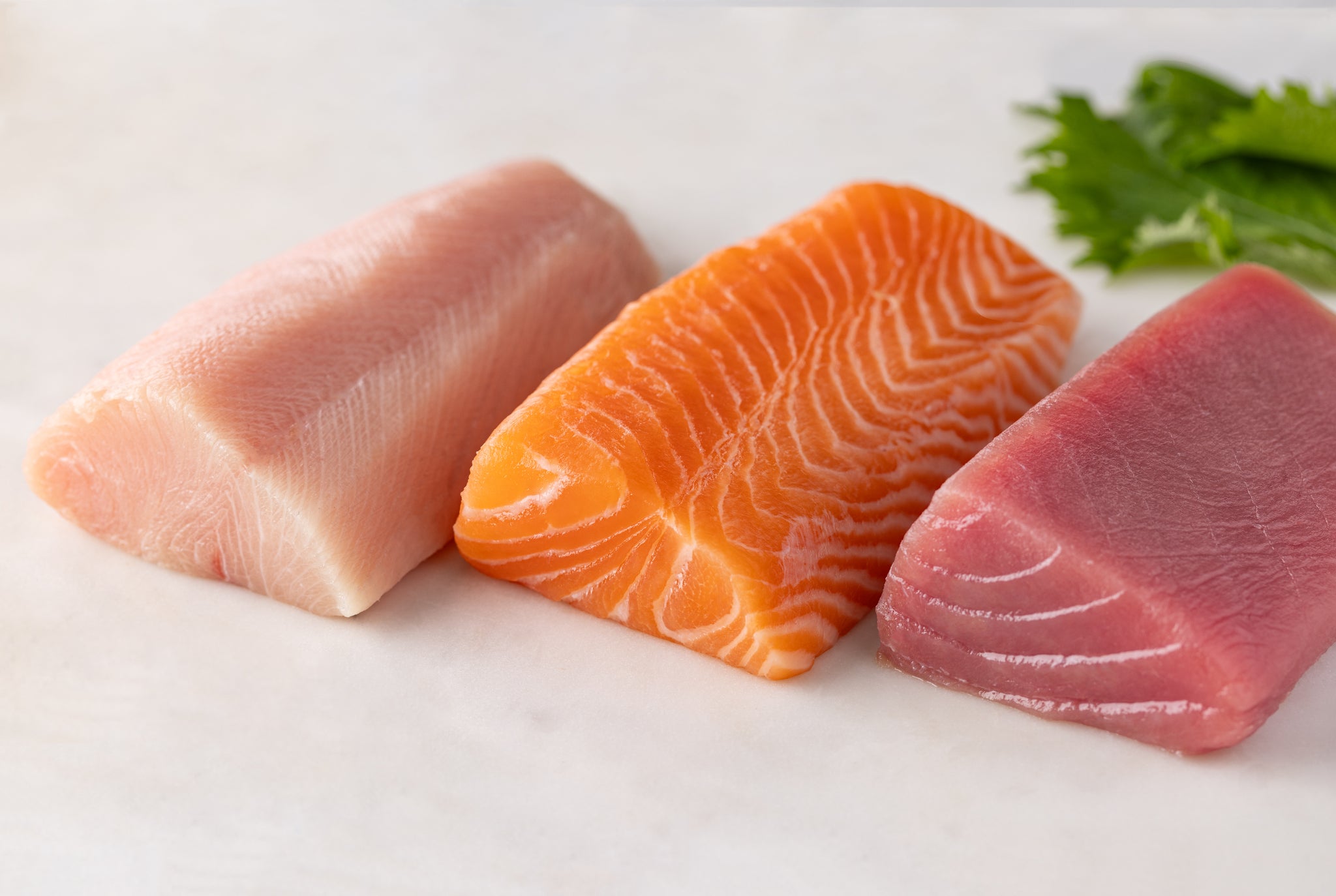 Kai Gourmet Sashimi Saku Selections Trio of hamachi salmon and tuna