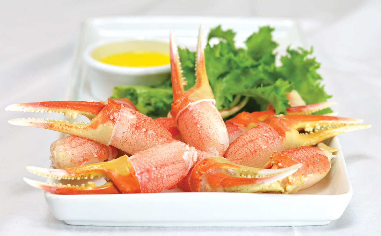 Snow crab claws on a plate