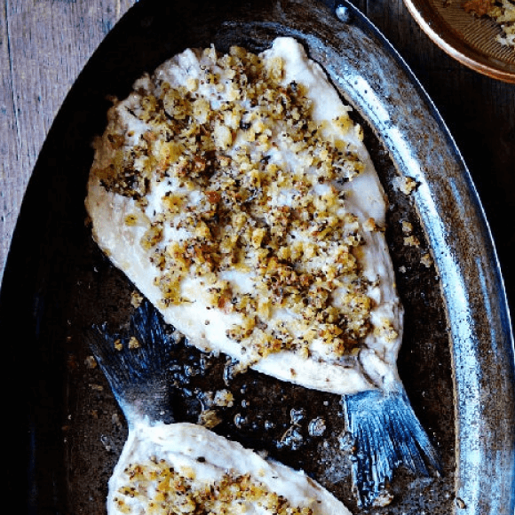 Mustard Crusted Branzino