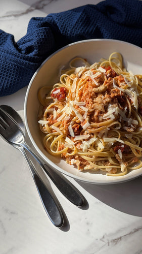Creamy Arabbiata-Style Linguine and Crab