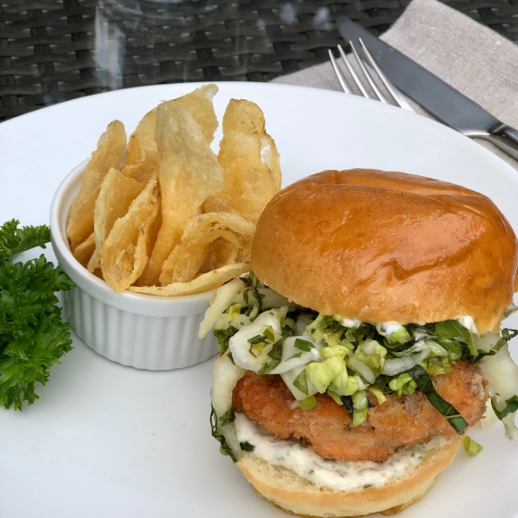 Ocean Trout Burgers with Remoulade and Slaw