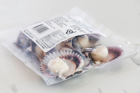 Scallops (half shell, raw), fzn