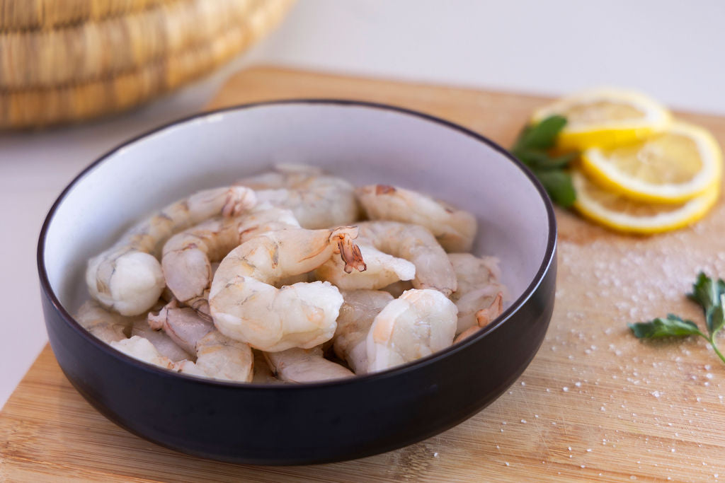 raw 16/20 wild mexican white shrimp tail off 