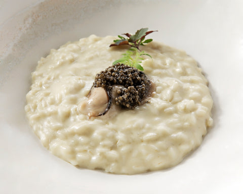 Caviar on top of risotto