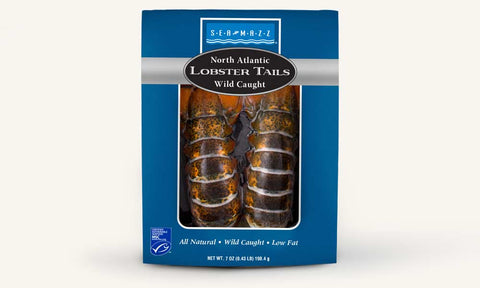 Package of North Atlantic Lobster Tails with blue and silver design