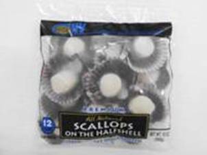 Scallops (half shell, raw), fzn